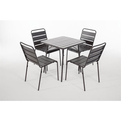 Bolero Slatted Steel Side Chairs Grey (Pack of 4) PAS-CS727