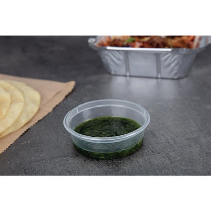 Fiesta Recyclable Plastic Microwavable Deli Pot 50ml / 1 3/4oz (Pack of 100) PAS-CT285