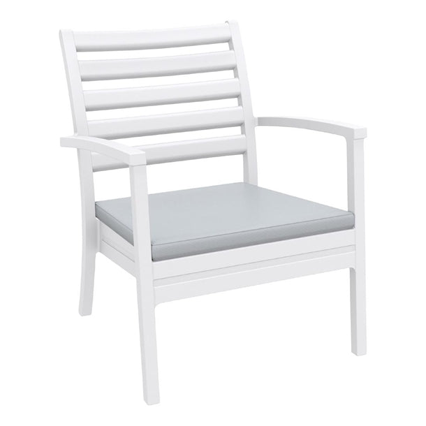 Furnlink Siesta Exclusive Artemis XL Armchair - White with Light Grey Seat Cushion PAS-DD070