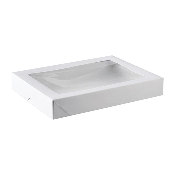 Detpak Flat Long Patisserie Box White (Pack 50) PAS-DD381