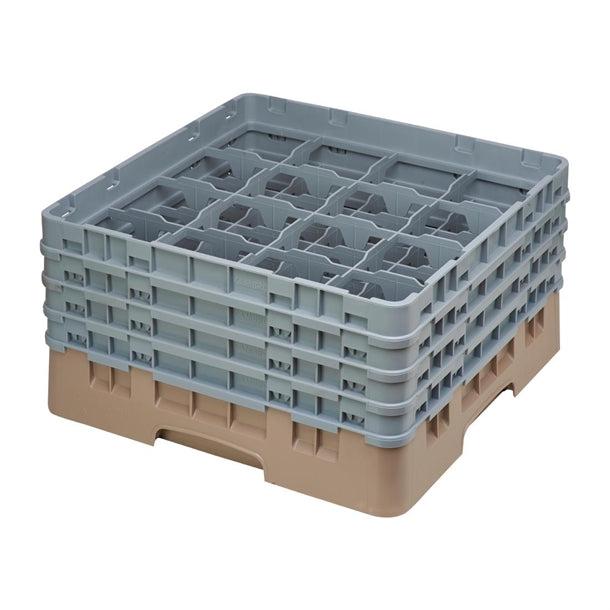 Cambro Camrack Beige 16 Compartments Max Glass Height 215mm PAS-DE784