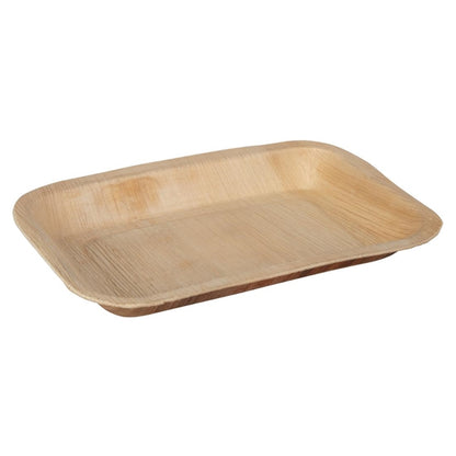 Fiesta Compostable Biodegradable Deep Palm Leaf Plates Rectangular 250mm (Pack of 100) PAS-DK380