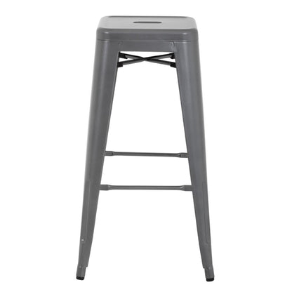 Bolero High Metal Bar Stools Gun Metal Grey (Pack of 4) PAS-DM934