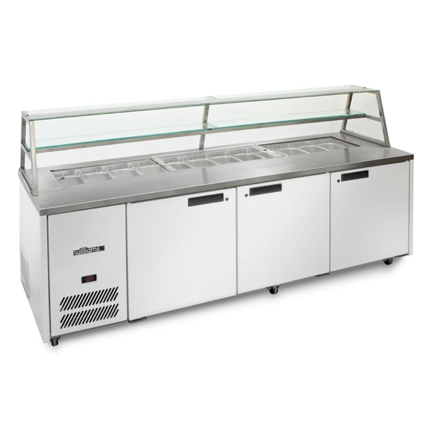 Williams Jade Pizza Counter Three Door Canopy HJ3SCBA White - 775Ltr (Direct) PAS-DN475