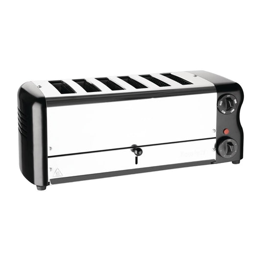 Rowlett Esprit 6 Slot Toaster Jet Black with Elements & Sandwich Cage PAS-CH187-A