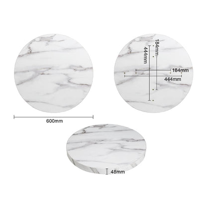 Bolero Pre-drilled Round Table Top Marble Effect 600mm PAS-DT445