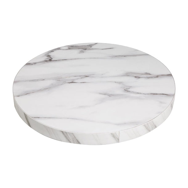 Bolero Pre-drilled Round Table Top Marble Effect 600mm PAS-DT445