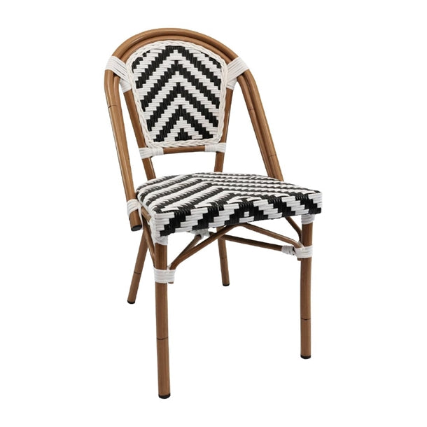 Furnlink Durafurn Eiffel Chair - Natural Frame - Black/White Chevron PAS-DU008