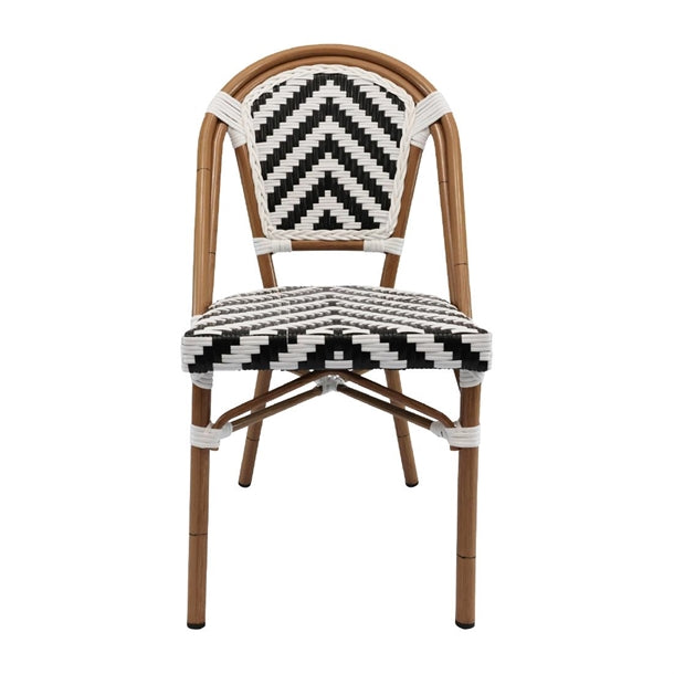 Furnlink Durafurn Eiffel Chair - Natural Frame - Black/White Chevron PAS-DU008