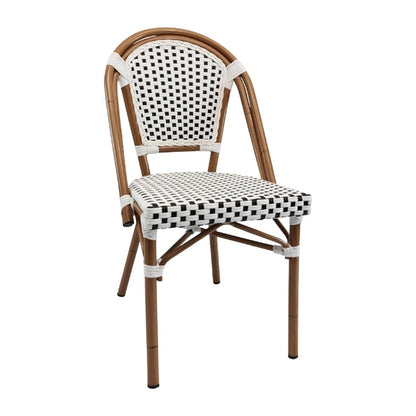 Furnlink Durafurn Eiffel Chair - Natural Frame - White/Black Standard PAS-DU011