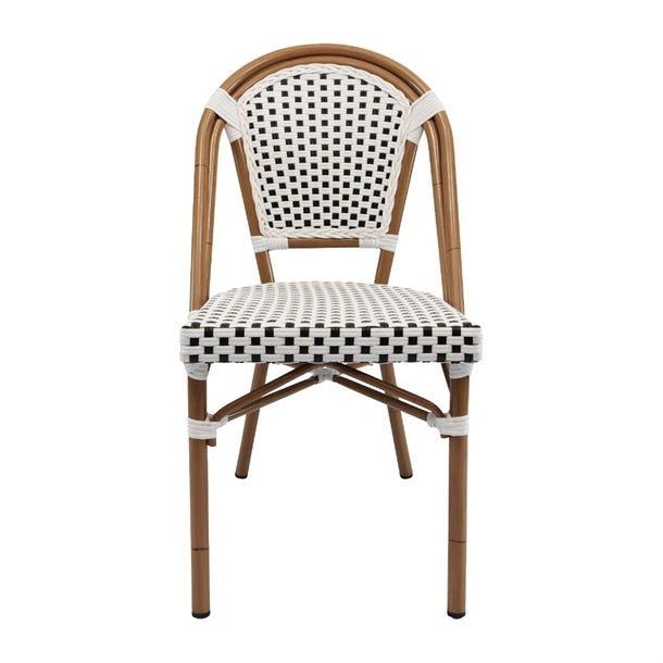 Furnlink Durafurn Eiffel Chair - Natural Frame - White/Black Standard PAS-DU011