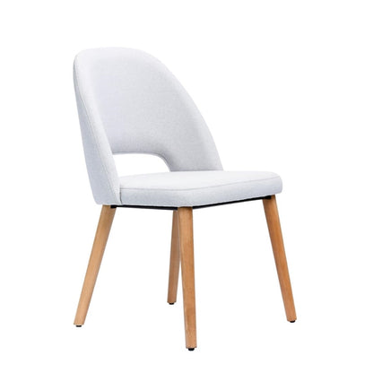 Furnlink Durafurn Semifreddo Chair - Trojan Oak Legs/ Light Grey Woven Fabric PAS-DU177