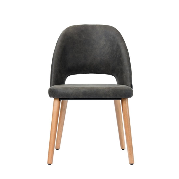 Furnlink Durafurn Semifreddo Chair - Trojan Oak Legs/Charcoal Fabric PAS-DU181