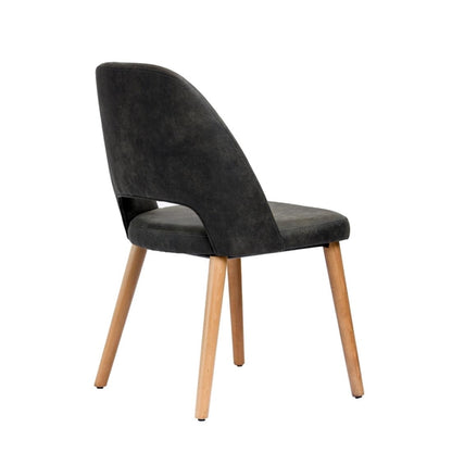 Furnlink Durafurn Semifreddo Chair - Trojan Oak Legs/Charcoal Fabric PAS-DU181