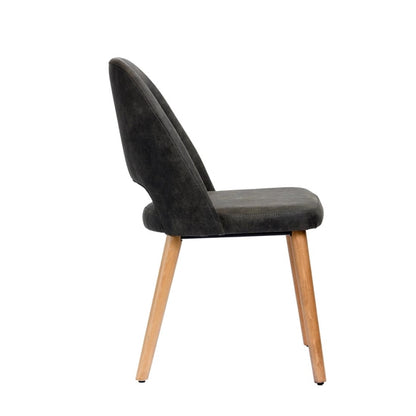 Furnlink Durafurn Semifreddo Chair - Trojan Oak Legs/Charcoal Fabric PAS-DU181