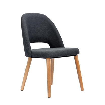 Furnlink Durafurn Semifreddo Chair - Trojan Oak Legs/Anthracite Woven Fabric PAS-DU182