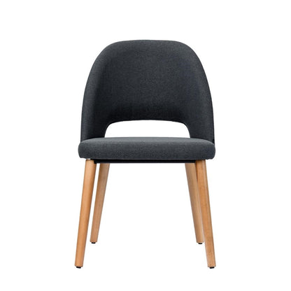 Furnlink Durafurn Semifreddo Chair - Trojan Oak Legs/Anthracite Woven Fabric PAS-DU182