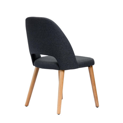 Furnlink Durafurn Semifreddo Chair - Trojan Oak Legs/Anthracite Woven Fabric PAS-DU182