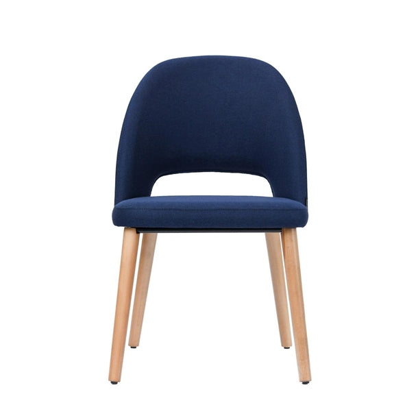 Furnlink Durafurn Semifreddo Chair - Trojan Oak Legs/Navy Woven Fabric PAS-DU183