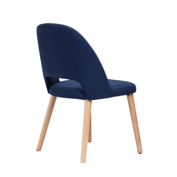 Furnlink Durafurn Semifreddo Chair - Trojan Oak Legs/Navy Woven Fabric PAS-DU183