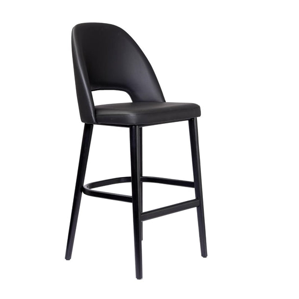 Furnlink Durafurn Semifreddo Stool - Black Legs/Black Vinyl PAS-DU188