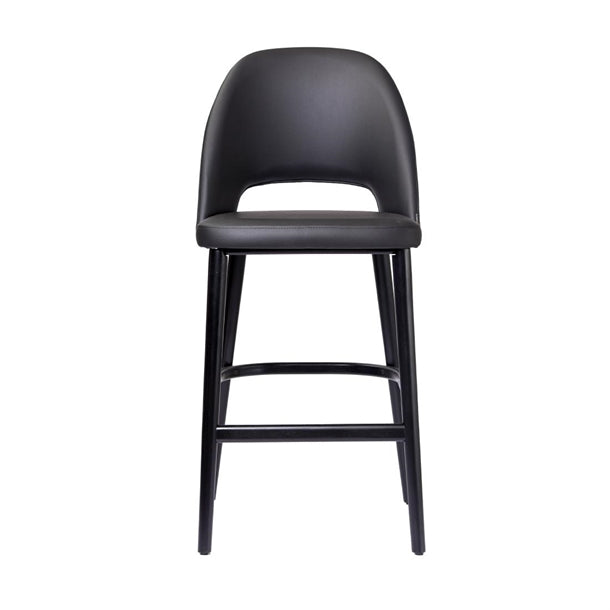 Furnlink Durafurn Semifreddo Stool - Black Legs/Black Vinyl PAS-DU188