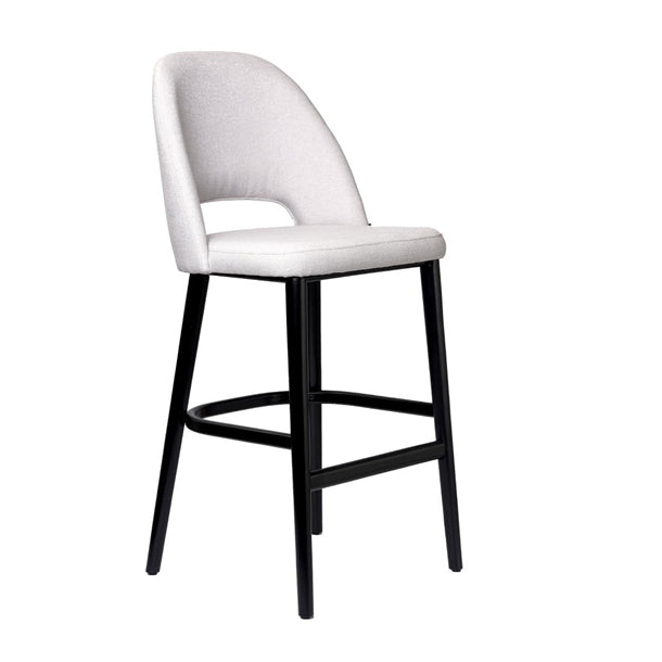 Furnlink Durafurn Semifreddo Stool - Black Legs/ Light Grey Woven Fabric PAS-DU189