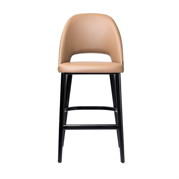 Furnlink Durafurn Semifreddo Stool - Black Legs/Taupe Vinyl PAS-DU190