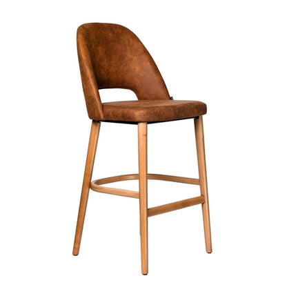 Furnlink Durafurn Semifreddo Stool - Trojan Oak Legs/Tan Fabric PAS-DU203