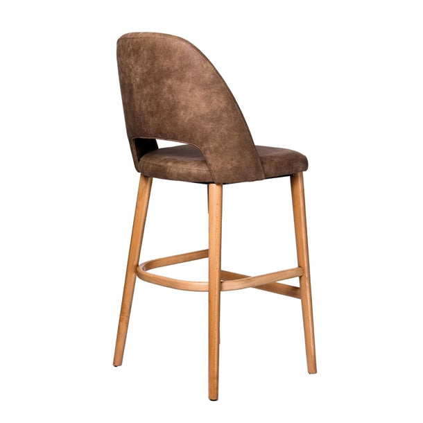 Furnlink Durafurn Semifreddo Stool - Trojan Oak Legs/Mocha Fabric PAS-DU204