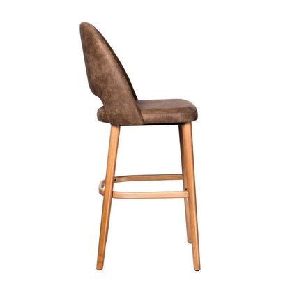 Furnlink Durafurn Semifreddo Stool - Trojan Oak Legs/Mocha Fabric PAS-DU204