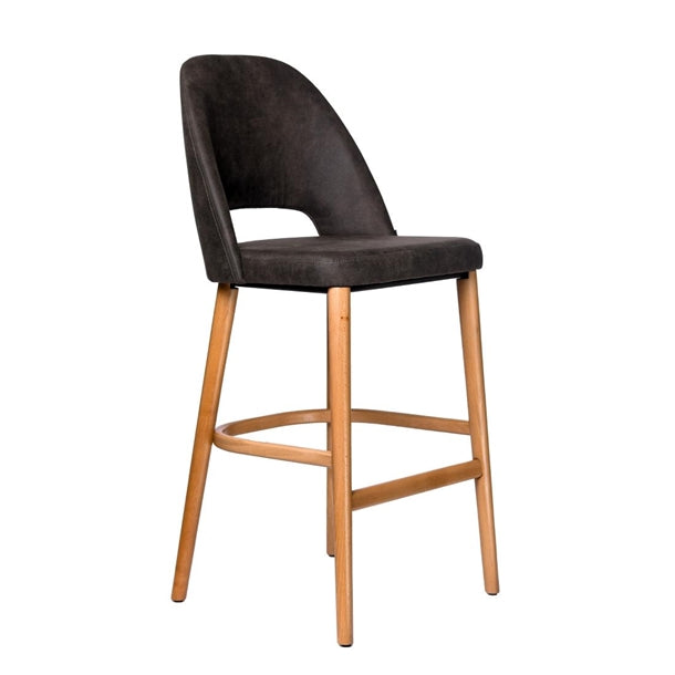 Furnlink Durafurn Semifreddo Stool - Trojan Oak Legs/Charcoal Fabric PAS-DU205