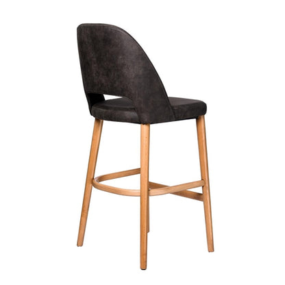 Furnlink Durafurn Semifreddo Stool - Trojan Oak Legs/Charcoal Fabric PAS-DU205