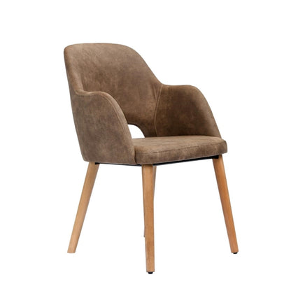 Furnlink Durafurn Sorbet Chair - Trojan Oak Legs/Mocha Premium Vinyl PAS-DU226