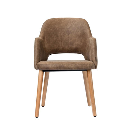 Furnlink Durafurn Sorbet Chair - Trojan Oak Legs/Mocha Premium Vinyl PAS-DU226