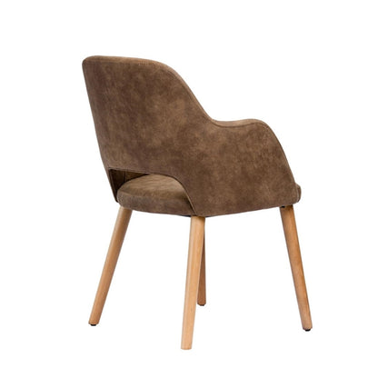 Furnlink Durafurn Sorbet Chair - Trojan Oak Legs/Mocha Premium Vinyl PAS-DU226