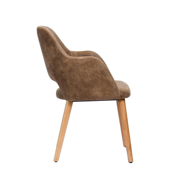 Furnlink Durafurn Sorbet Chair - Trojan Oak Legs/Mocha Premium Vinyl PAS-DU226