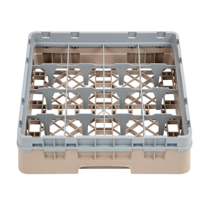 Cambro Camrack Beige 16 Compartments Max Glass Height 92mm PAS-DW550