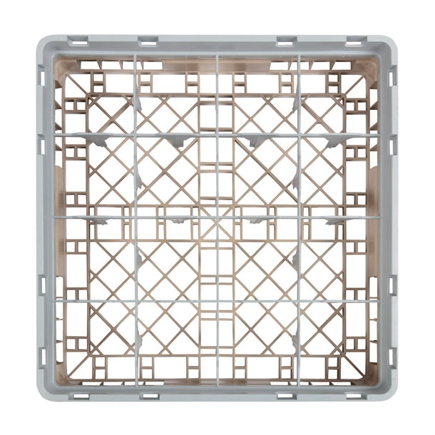 Cambro Camrack Beige 16 Compartments Max Glass Height 92mm PAS-DW550