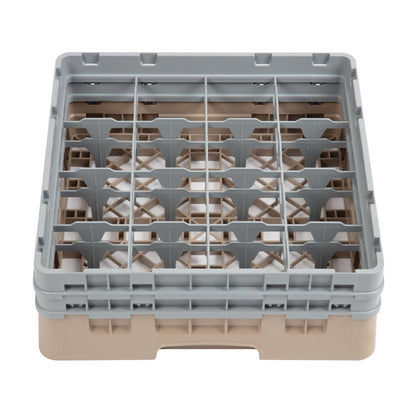 Cambro Camrack Beige 16 Compartments Max Glass Height 133mm PAS-DW551