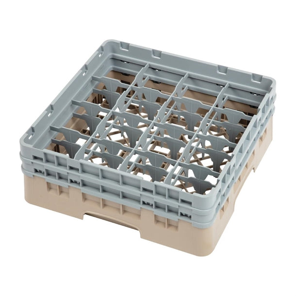 Cambro Camrack Beige 16 Compartments Max Glass Height 133mm PAS-DW551