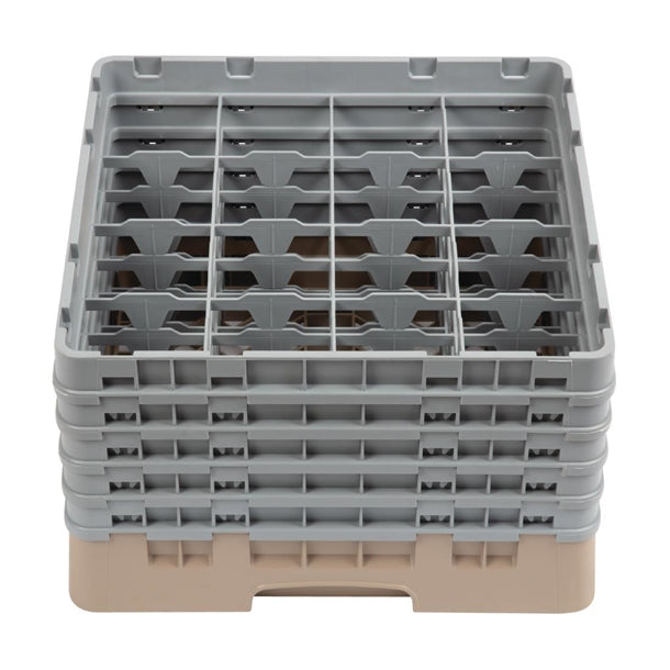 Cambro Camrack Beige 16 Compartments Max Glass Height 257mm PAS-DW552