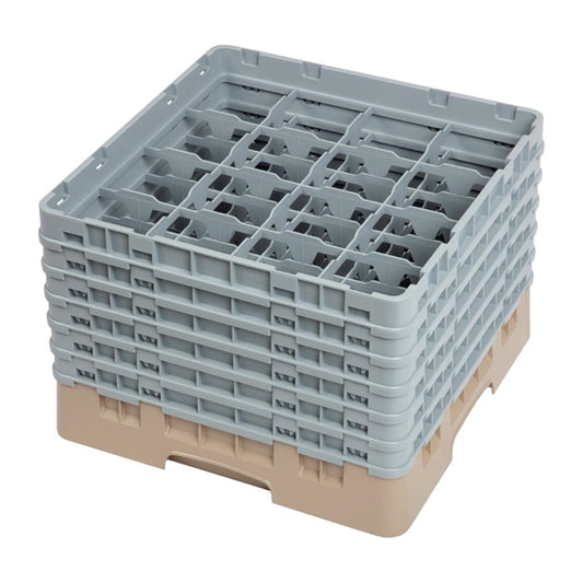 Cambro Camrack Beige 16 Compartments Max Glass Height 298mm PAS-DW553