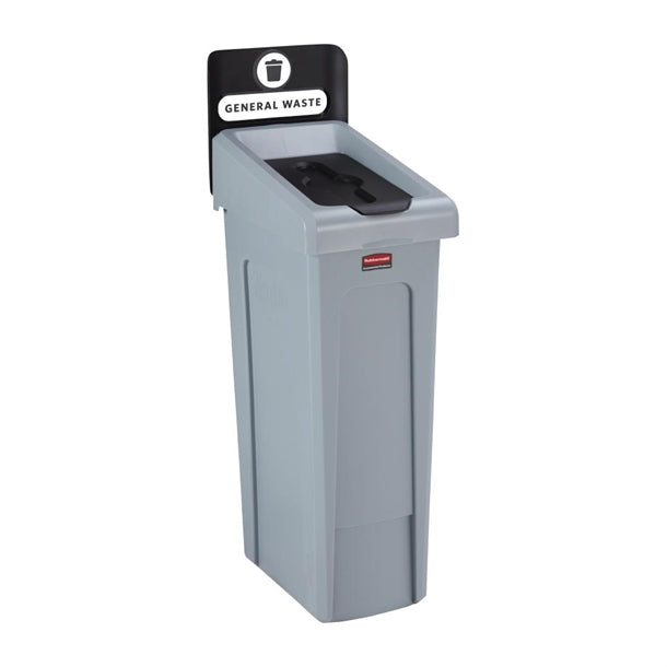 Rubbermaid Slim Jim General Waste Recycling Station Black 87Ltr PAS-DY082