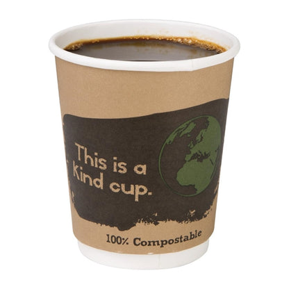 Fiesta Compostable Coffee Cups Double Wall 227ml / 8oz (Pack of 500) PAS-DY985