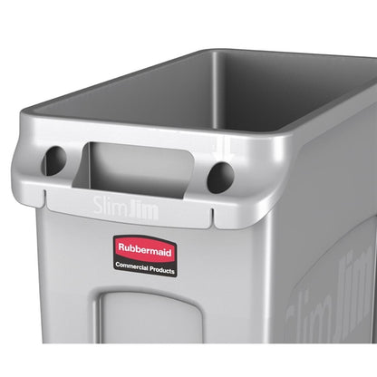 Rubbermaid Slim Jim Container with Venting Channels Grey 60Ltr PAS-F603