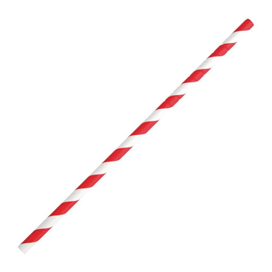 Fiesta Compostable Bendy Paper Straws Red Stripes (Pack of 250) PAS-FB142