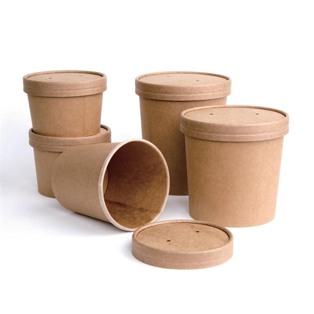 Fiesta Compostable Takeaway Soup Containers 340ml (Pack of 500) PAS-FB162