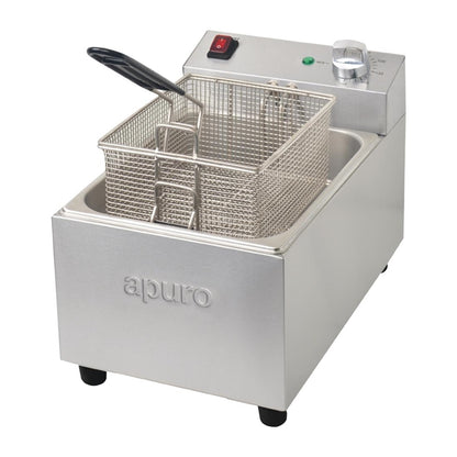 Apuro Single Tank Single Basket Countertop Fryer 5Ltr PAS-FB970-A