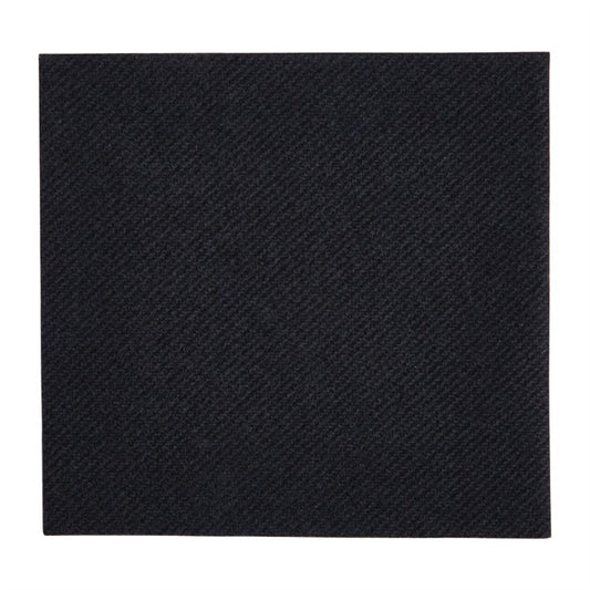 Fiesta Recyclable Premium Tablin Cocktail Napkin Black 24x24cm Airlaid 1/4 Fold (Pk 2400) (Pack of 2400) PAS-FE263